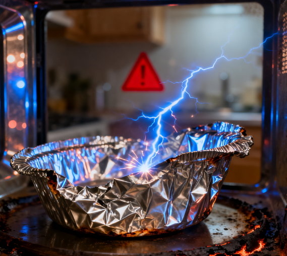 Mogu li staviti posuđe od aluminijske folije u mikrovalnu?